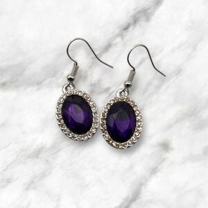 Purple Rhinestone Earrings